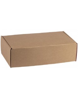 Подаръчна кутия Giftpack - 34.2 x 25 x 11.5 cm, крафт и сиво