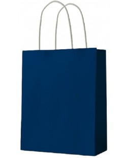 Подаръчна торба S. Cool - крафт, синя, М, 12 броя