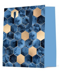 Подаръчна торба S. Cool - син мрамор, L, 12 броя