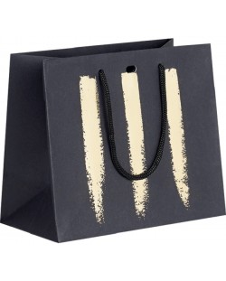 Подаръчна торбичка Giftpack - 20 х 10 х 17 cm, черно и златно