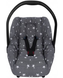 Протектор за стол за кола с предпазител за кръста Sevi Baby - Сиви звезди