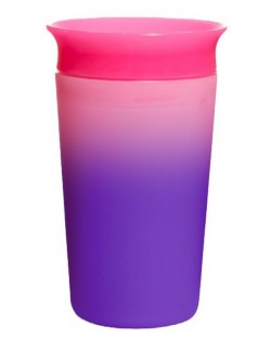 Преходна чаша Munchkin - Miracle 360° Colour Change, 255 ml, розова