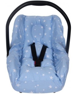 Протектор за стол за кола с предпазител за кръста Sevi Baby - Сини звезди