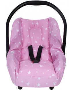 Протектор за стол за кола с предпазител за кръста Sevi Baby - Розови звезди