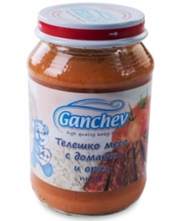 Пюре Ganchev - Телешко месо с домати и ориз, 190 g