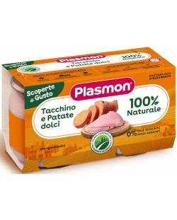 Пюре Plasmon - Пуешко и сладки картофи, 2 х 120 g