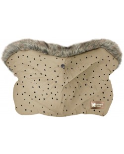 Ръкавица за количка KikkaBoo - Luxury, Fur Dots Beige