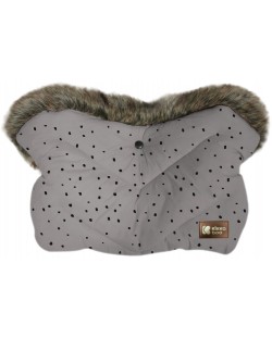 Ръкавица за количка KikkaBoo - Luxury, Fur Dots Grey