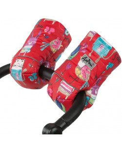 Ръкавици за количка Baby Koala, червени с рисунки