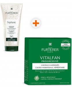 René Furterer Triphasic & Vitalfan Комплект - Шампоан и Хранителна добавка Progressive, 200 ml + 30 капсули (Лимитирано)