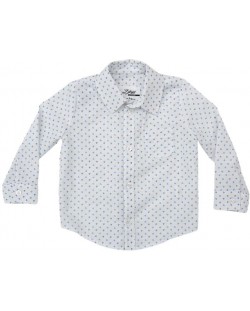 Риза Zinc - Бяла със сини драски, 74 cm