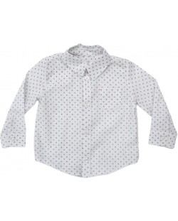 Риза Zinc - Бяла с бордо драски, 86 cm