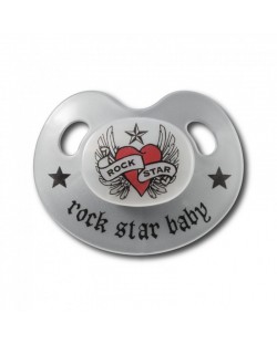 Rock Star Baby Залъгалка Сърце с крила силикон, в кутийка р-р 2
