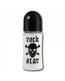 Rock Star Baby Стъклено шише с широк силиконов биберон 230 мл - Пират