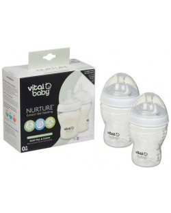 Шишета за хранене Vital Baby - Anti-Colic, 240 ml, 0+ месеца, 2 броя
