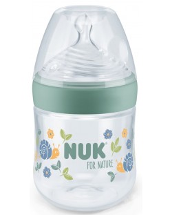 Шише със силиконов биберон NUK for Nature - 150 ml, размер S, Зелено 
