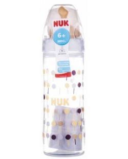 Шише Nuk - New Classic, с каучуков биберон, 250 ml, бяло