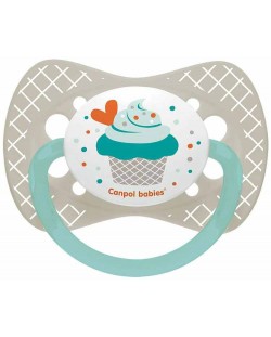 Силиконова залъгалка Canpol - Cupcake, 6-18месеца, сива