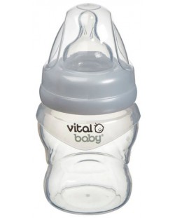 Силиконово шише за подпомагане на храненето Vital Baby  - Anti-Colic, 150 ml, 0+ месеца