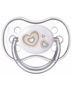 Силиконова залъгалка Canpol - Newborn Baby, 6-18 месеца, Сърчице