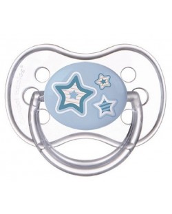 Симетрична залъгалка Canpol Newborn Baby, 0-6 месеца, синя