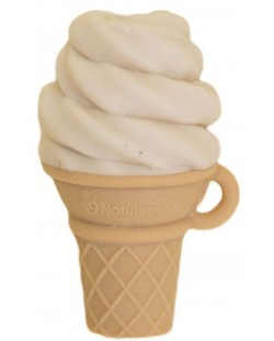 Силиконова гризалка NatureBond - С форма на сладолед ванилия, с подарък клипс