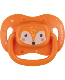 Силиконова симетрична залъгалка Canpol babies - Cute Animals, 0-6 м, оранжева 