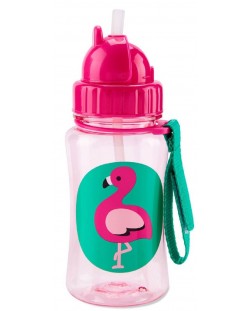Skip Hop Детска бутилка със сламка Zoo Фламинго