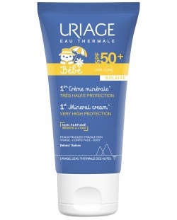 Слънцезащитен минерален крем за бебета и деца Uriage - SPF 50+, 50 ml