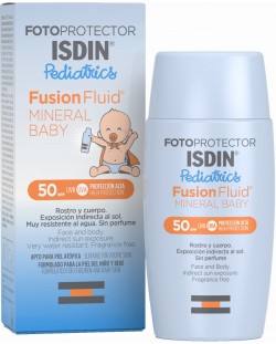Isdin Pediatrics Слънцезащитен флуид Fotoprotector Mineral Baby, SPF 50, 50 ml