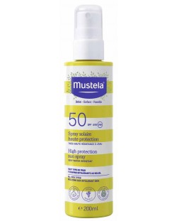 Слънцезащитен спрей Mustela, SPF 50+, 200 ml