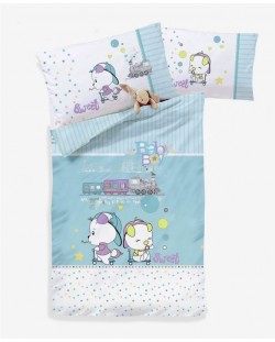 Спален комплект Dizain Baby - Син, 7 части, 60 x 120