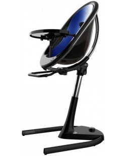 Mima Висок стол за хранене с черна рамка Moon – Royal Blue