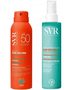 SVR Sun Secure Комплект - Спрей за след слънце и Слънцезащитен спрей, SPF50+, 2 x 200 ml