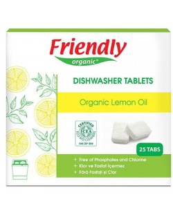 Таблетки за съдомиялна Friendly Organic - 25 броя, лимон