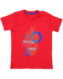 Тениска Zinc - Too young to be serious, червена, 68 cm