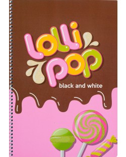 Тетрадка Black&White - Lolly Pop, А4, 80 листа,  широки редове, асортимент