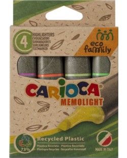 Текст маркери Carioca EcoFamily - Memolight, 4 цвята