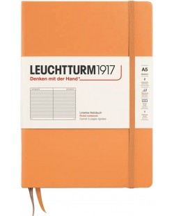 Тефтер Leuchtturm1917 New Colours - А5, страници с редове, Apricot, твърди корици