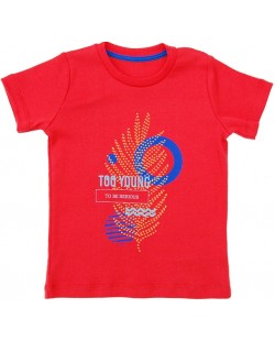Тениска Zinc - Too young to be serious, червена, 80 cm
