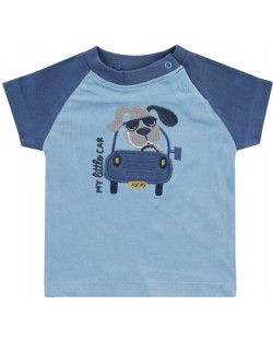 Тениска Jacky - Happy car friends, blue, 68 cm