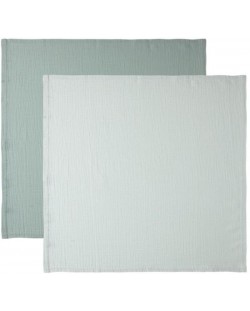 Тензухени пелени Bebe-Jou - Pure Cotton Green, 70 х 70 cm, 2 броя 