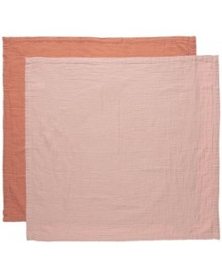 Тензухени пелени Bebe-Jou - Pure Cotton Pink, 70 х 70 cm, 2 броя