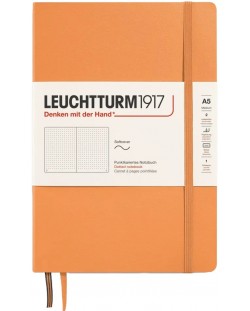 Тефтер Leuchtturm1917 New Colours - А5, страници на точки, Apricot, меки корици