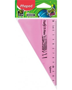 Триъгълник Maped Twist'n Flex - 15 cm, розов