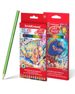 Цветни акварелни моливи Erich Krause Art Berry - 12 цвята 