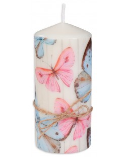 Цветна свещ - Пеперуди, 15 cm