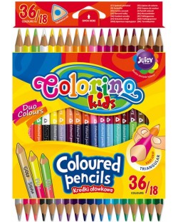 Цветни двувърхи моливи Colorino Kids  - 18 броя