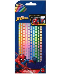 Цветни моливи Kids Licensing - Spiderman, 12 цвята