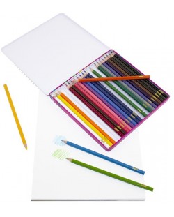 Цветни моливи Sense, 24 броя в метална кутия